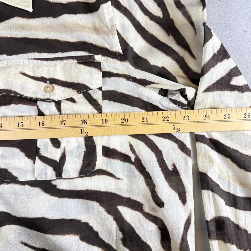 Lauren Ralph Lauren zebra print button down - cotton lightweight safari size XL - Picture 4 of 6